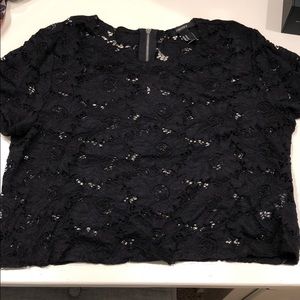 Barely worn zipper back lace top